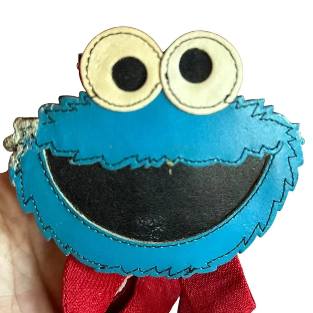 Antique Leather Cookie Monster Suspenders Kids Size